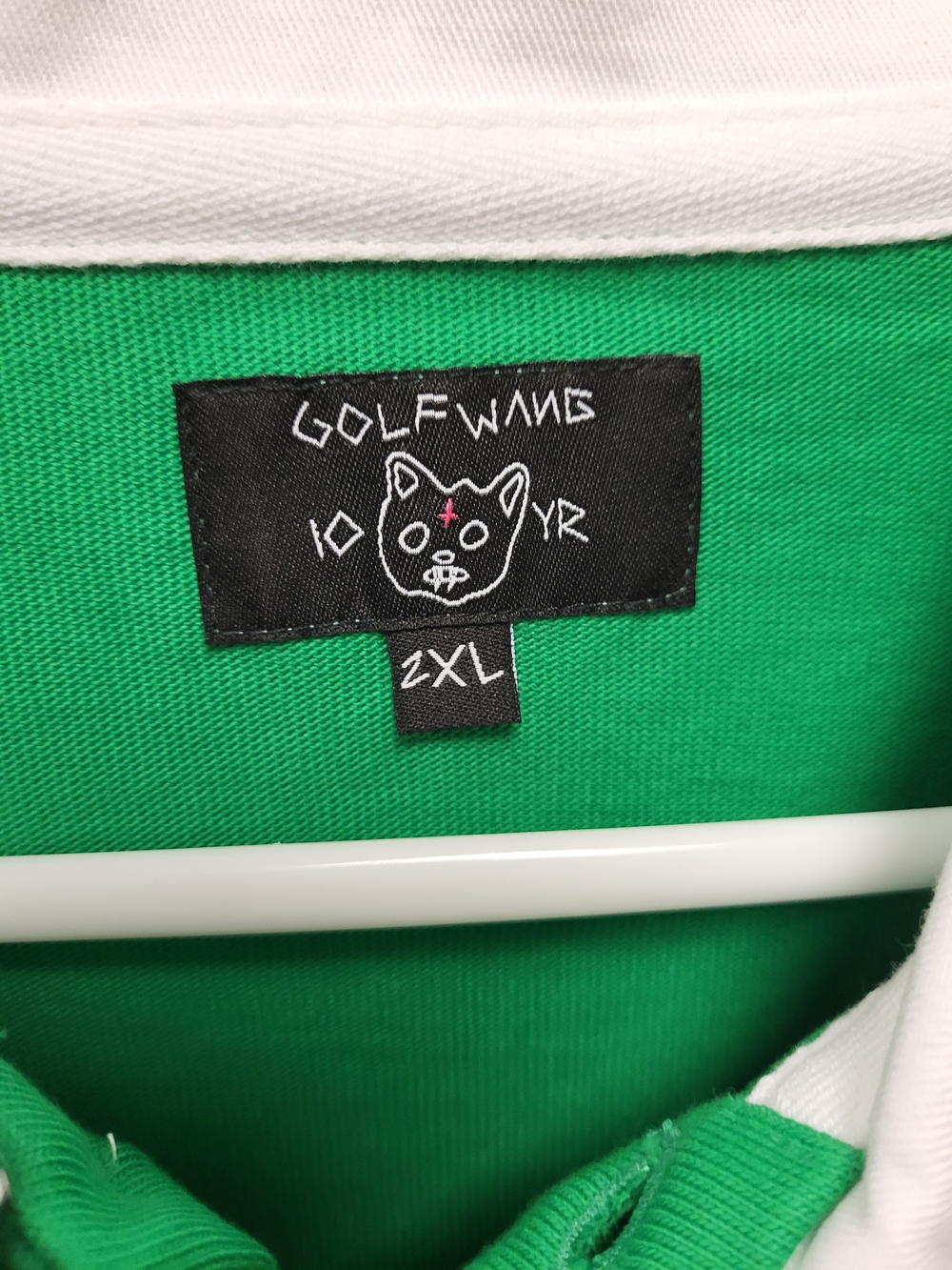 Golf Wang 10th Anniversary Green Yellow Blue Colorblock Rugby Polo - Picture 3 of 4